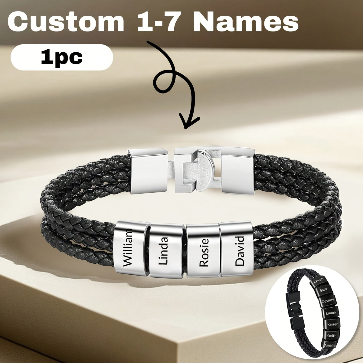My People Braided Name Band